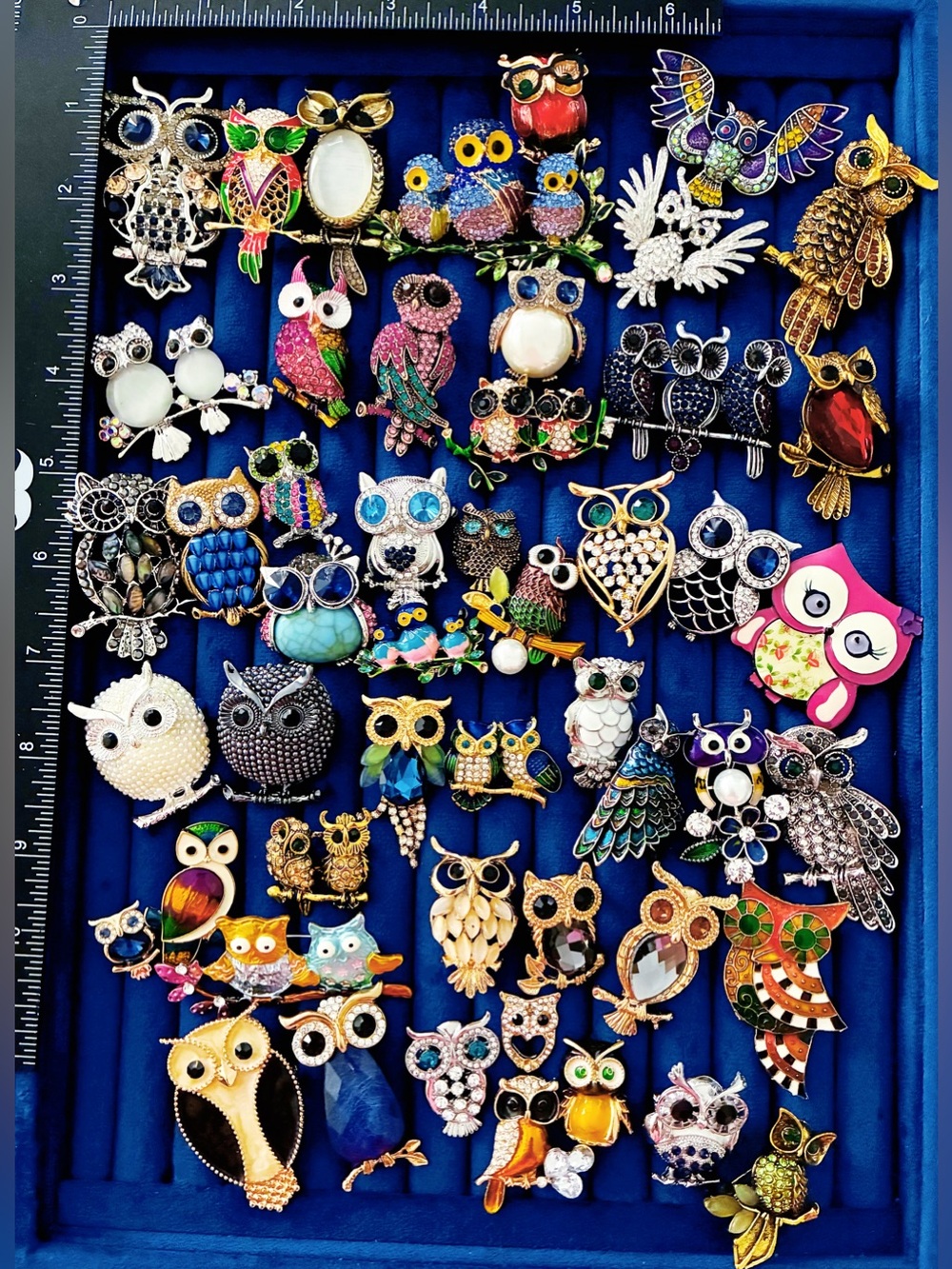50pc Mixed Owl Brooch Pin Lot Rhinestone Enamel Crystal Bird Jewelry